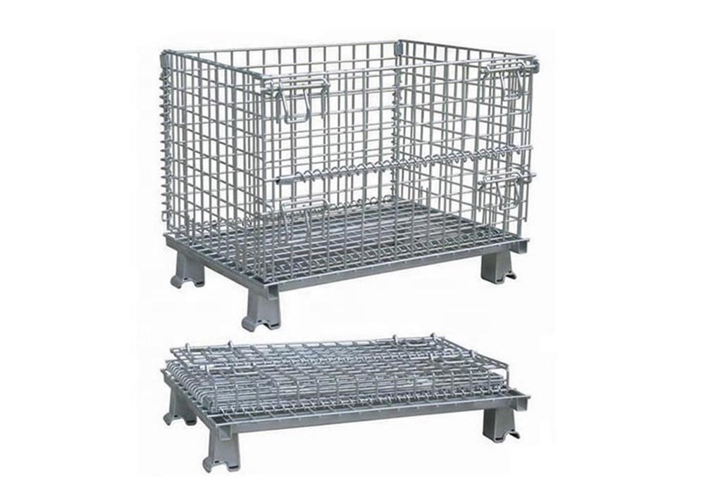 Longlife Stackable Wire Mesh Container Metal Bin Storage Cage Foldable