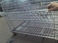 Foldable  Logistics  Wire Mesh Storage Containers With 1/2 Front Drop Gate