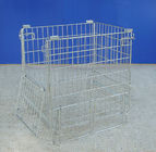 Lightweight Collapsible Metal Mesh Containers For Warehouse Storage