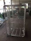 Portable Lightweight  Roll Cage Trolley 66KG 4 Sided Roll Container with castors