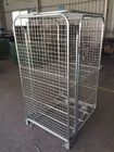 Supermarket Wire Mesh Cart Durable Galvanized Rolling Hand Trolley Cart