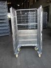 Mild Steel Roll Cage Trolley Warehouse Logistic Storage With Wheels