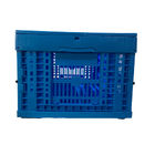 Blue Ventilated Plastic Storage Crate Box Folding Environmental Friendly