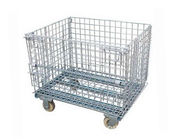 Foldable Wire Mesh Storage Cages Stackable Basket Container 800kg Load Capacity