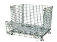 Zinc Plated Metal Wire Mesh Storage Baskets Industrial Stackable 800*600*640mm
