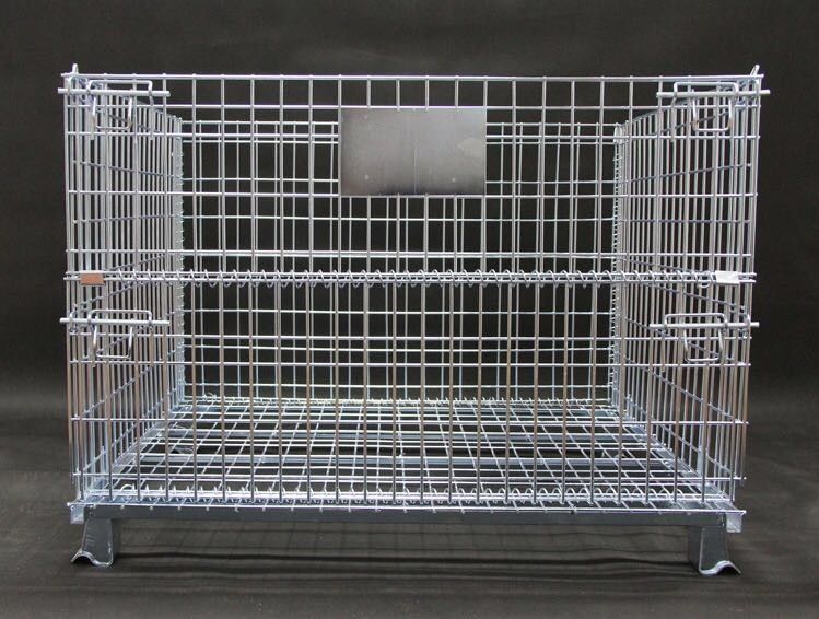 Stable Industrial Wire Containers Strong Metal Mesh Cage 800KG Load Capacity