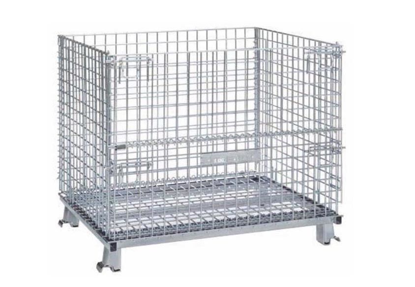 Metal Cage Storage Wire Mesh Container Stackable Wire Baskets For Warehouse