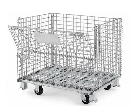 Collapsible Wire Mesh Container Foldable Steel Pallet Storage Cage